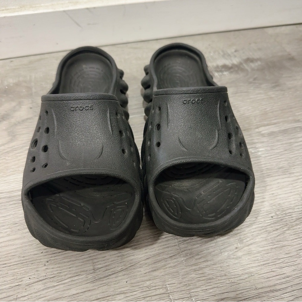 Mens Black Croc Slip Ons